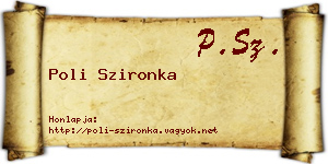 Poli Szironka névjegykártya